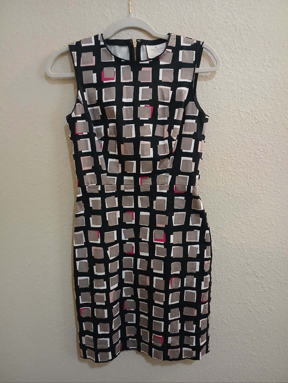 Kate Spade Sleeveless Dress With Abstract Square Designs